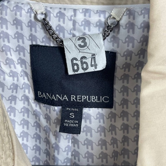 Trench Coat Classic Banana Republic Limonta Women's Sz SP Small Khaki 100 Cotton - Picture 8 of 11